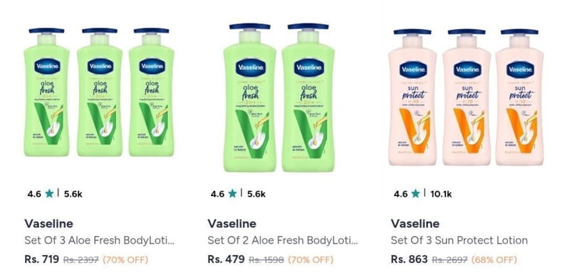 Myntra | Upto 70% Off On Vaseline Beauty Products.