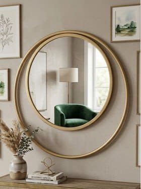 🔥 Hind Decor Round Metal Wall Mirror