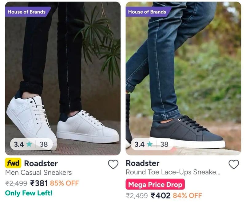 Myntra | Roadster Casual Shoes Starts @ 381.