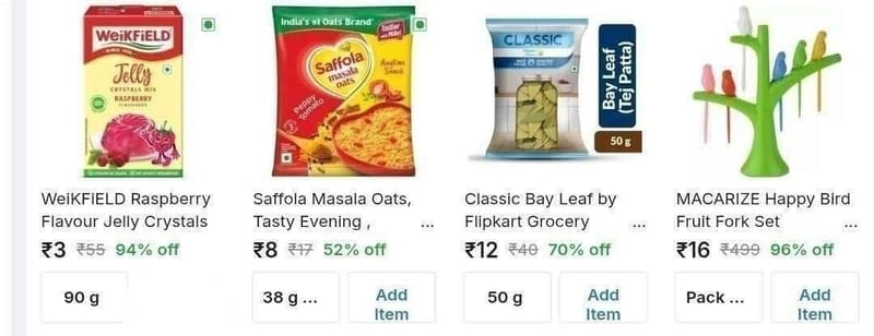 Flipkart Grocery Loot : Upto 90% Off
