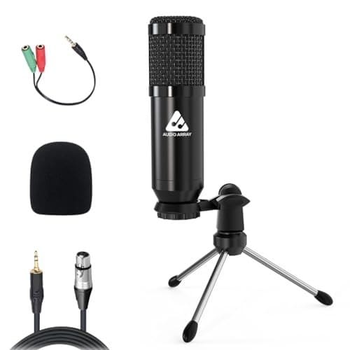 Audio Array XLR to 3.5mm Condenser Microphone Kit | Tripod, ...