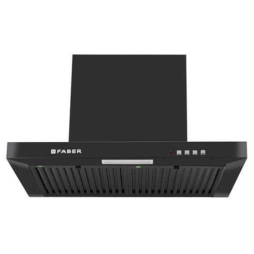 🛒 Faber 60 cm 1000 m³/hr T-Shape Kitchen Chimney | Baffle Filter | Push Button Control || 12 Years warranty on Motor|| Motor- 250 Watt | HOOD MARS PB BF BK 60, Black