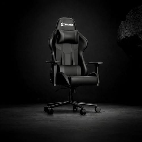 🛒 CELLBELL Transformer Lite Gaming Chair – Ergonomic High Back Racing Style Gamer Chair, 1D Adjustable Armrest, Tilt Mechanism, Leather Reclining Office Chair (Black) – 3-Year Brand Warranty