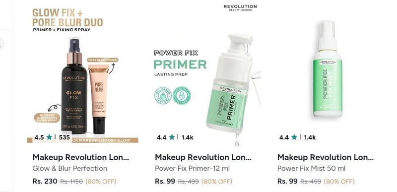 Myntra | Upto 80% Off On Makeup Revolution.
