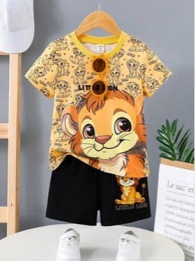🔥 KEESOR Boys Printed Round Neck T-shirt With Shorts
