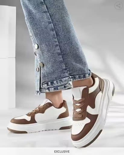 🔥 ARBUNORE Women Colourblock Low-Top Lace-Up Shoes
