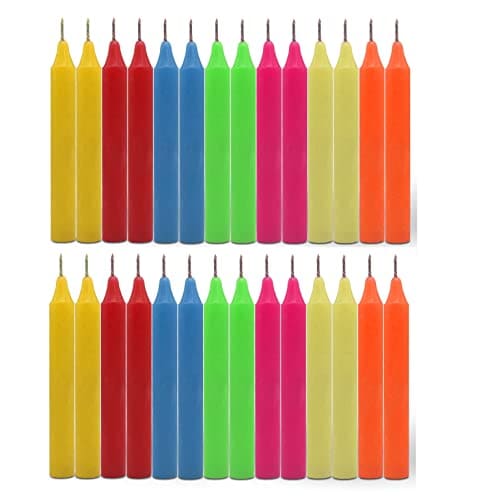 Aura Decor Unscented Pure Wax Stick Candle Pack of 20 (Multi...