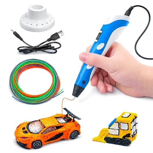 🛒 VGRASSP 3D Drawing Pen Toy for Kids with Temperature Control LCD Display - USB Powered STEM Craft Modeling Toy with 3 PLA Filaments and Pen Stand - Color As Per Stock