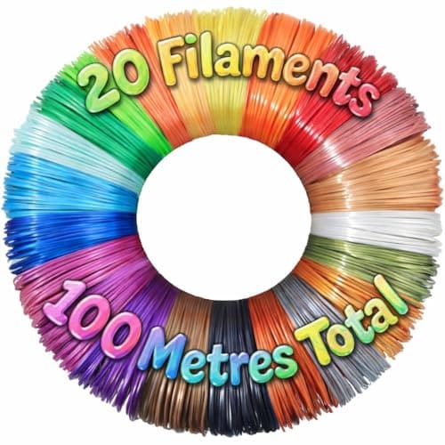 🛒 Magicwand®【20 Filaments】【5 Metres Each】 1.75 mm PLA Filaments for 3D Pens【Multicolored】