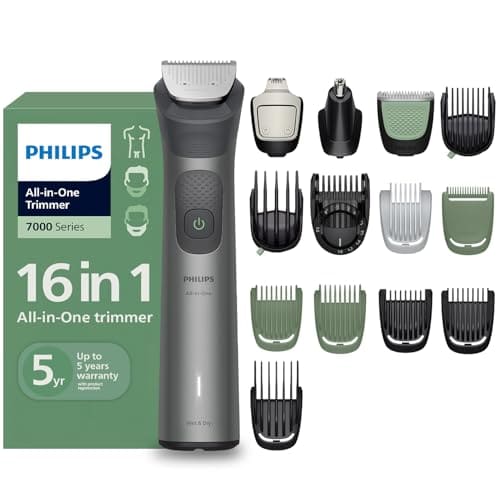 🛒 Philips India's No.1 Men's Trimmer* | 16-in-1 Trimmer | BeardSense Technology | Precision Trimming | Face, Hair, Body, Private Parts | IPX7 Waterproof | 5 yrs warranty* | 120 Min Runtime | MG7931
