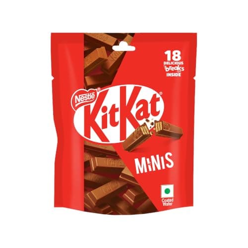 🛒 Nestlé KitKat Minis, Choco-Coated Wafer Bar, Share Bag, 18 x 7.4g, 133.2g