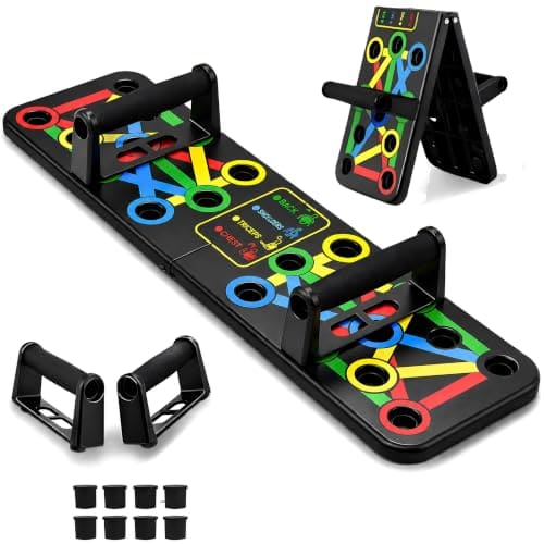 🛒 PulGos 15-in-1 Pushup Board for Men & Women | Foldable Gym Equipment for Home Workout | 𝐌𝐮𝐥𝐭𝐢- 𝐅𝐮𝐧𝐜𝐭𝐢𝐨𝐧 Push Up Stand for Chest, Triceps, Shoulders & Back | Portable Home Gym Training Kit