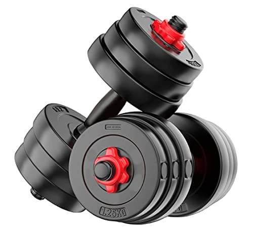 🛒 Star X PRO PVC Adjustable Dumbbell Set 10Kg with 2 Dumbbell Rods 14'' Black |Durable, Home Workout Gym Weights for Full Body Strength Training (2.5kg x 4 Plates)