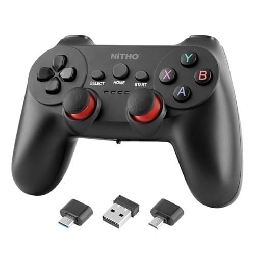 🛒 NITHO TWINEX Wireless Controller for Windows PC & Android, Gaming Gamepad with 2.4G USB Receiver, Sensitive Triggers, Precision 3D Competitive Sticks, Stable Connection, Ergonomic Lightweight Joystick