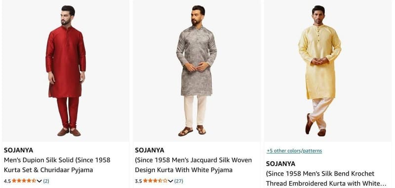Amazon | Upto 90% Off On Men Kurta Sets