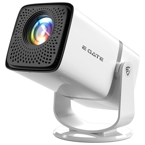 🛒 E GATE Atom 3X Projector 4k Ultra HD Full HD 1080p Native Automatic Home Projector for Room | 300 ISO | Rotatable Design | Android Netflix Prime | ARC-HDMI USB WiFi-6 BT Screen Mirroring Egate