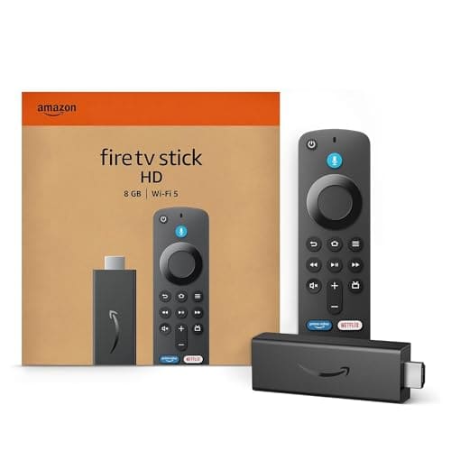 🛒 Certified Refurbished Amazon Fire TV Stick HD, Alexa Voice Remote with TV power & volume controls, full HD streaming device