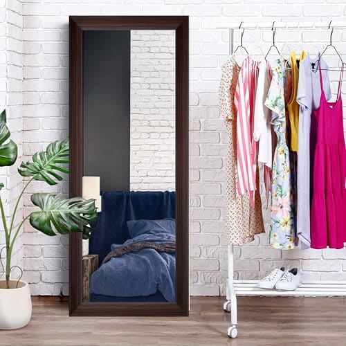 🛒 Creative Arts n Frames 15x39 inch Long Wall Hanging Mount HD Mirror Home Hotel Living Room Bedroom Bathroom Home Office Decor Items (Regular Chocolate Framed HD Mirror)