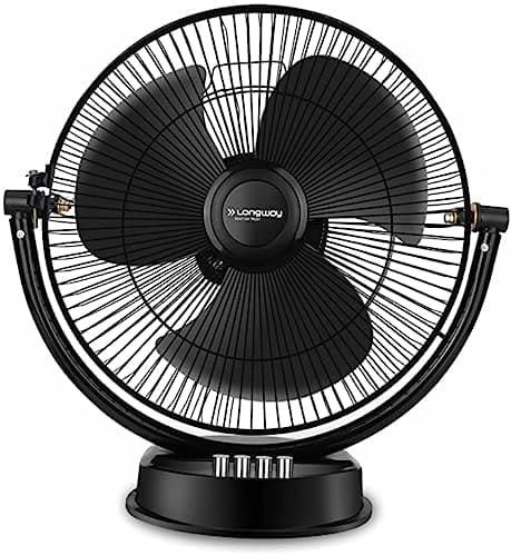 🛒 LONGWAY Speedy P1 300 mm/12 inch Ultra High Speed 3 Blade Anti-Dust Decorative Star Rated Table Fan (Black, Pack of 1)