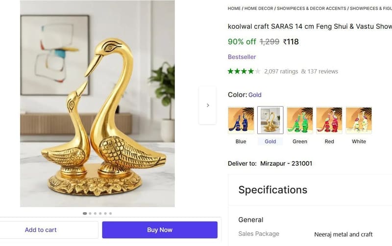 🔥  Showpiece @ ₹118