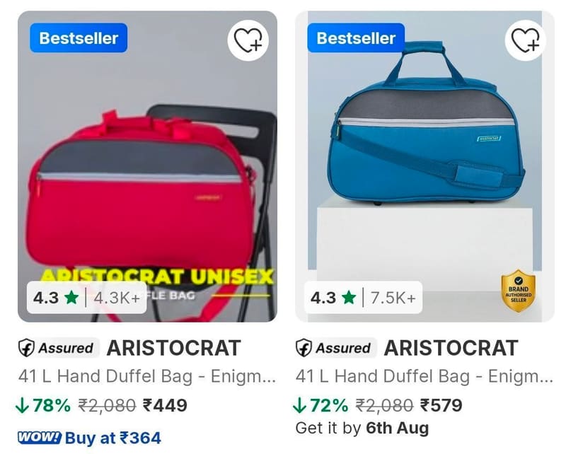 Flipkart | Aristocrat Duffel Bags @₹449