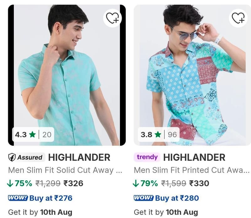 Flipkart | Upto 79% Off - Highlander Shirts