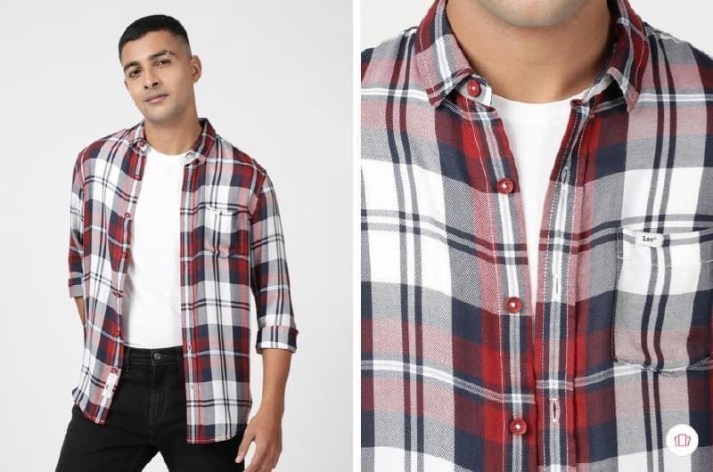 🔥 Lee Men's Tartan Checked Cotton Shirt 👔🧵