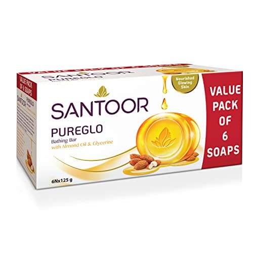 Santoor PureGlo Glycerine Soap with Almond Oil and Glycerine...