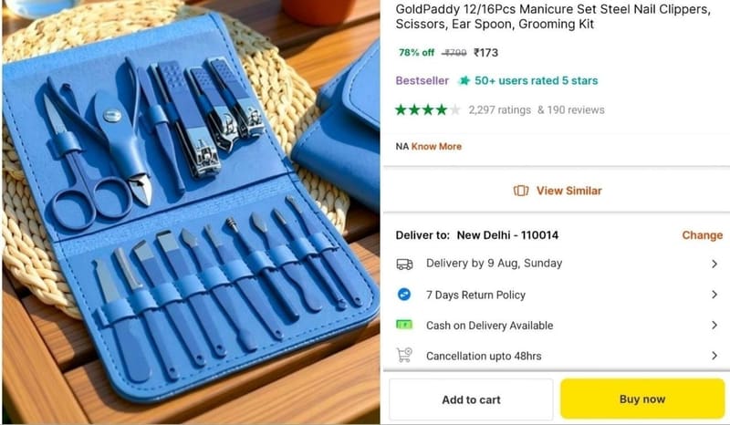🔥Nail Cutter & Cleaning Kit at ₹173