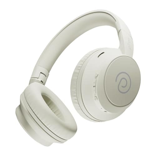 🛒 pTron Studio Evo 70hrs Playtime Wireless Over Ear Headphones w/HD Mic, Dual Device Pairing, Low-Latency Game/Movie/Music Modes, Punchy Bass, BT5.3, Voice Assistant & Type-C Fast Charging (Beige)