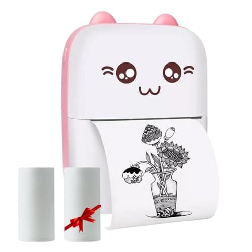 🛒 Toy Imagine Mini Portable Thermal Printer – Bluetooth Pocket Printer for Kids & Adults, 57mm Inkless Photo & Label Printer with (1 Roll + 1 Extra Roll) Prints B&W Notes & Stickers (Assorted)