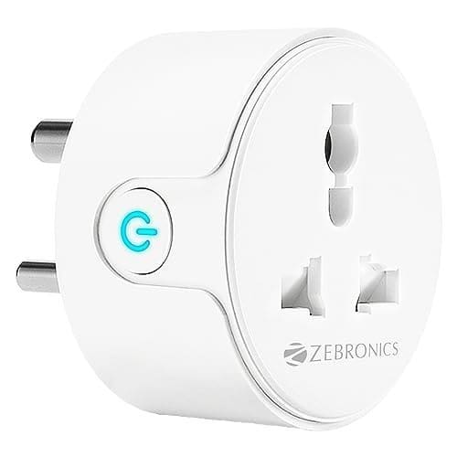 🛒 Zebronics ZEB-SP110, Smart Wi-Fi Plug Compatible with Google Assistant & Alexa, Supports Upto 10A and Comes with a Dedicated APP That Features Scheduled Control.