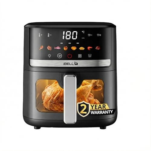 🛒 IBELL AERO FRY 550 Digital Air Fryer 5.5L, 1350W | Oil-Free Cooking | Touch Control Panel | Adjustable Temperature | Multi-Function Fry, Bake, Grill & Roast | Large Family Size | Black