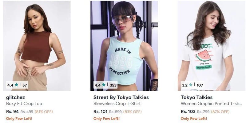 🔥Myntra : Branded T-shirt Starts @₹89
