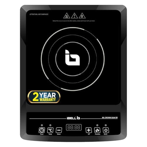 🛒 IBELL SLIM50 Induction Cooktop, 2000W, BIS Certified, LED Display, 2 Yr Warranty, Auto Shut-Off, Over Heat Protection (Black)