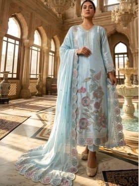 Lady Charm Women Floral Embroidered Kurta Set with Trousers & Dupatta