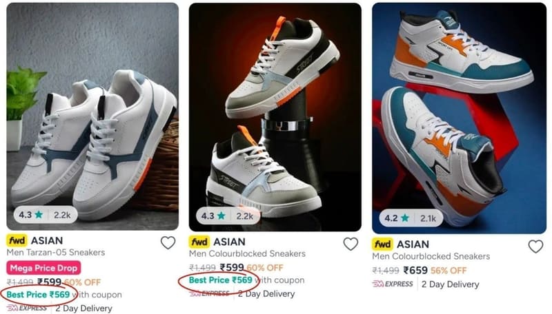 🔥Asian Sneakers From ₹569