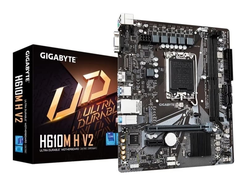 Gigabyte H610M H V2 Motherboard - Supports Intel Core 14th CPUs, 4+1+1 Hybrid Digital VRM