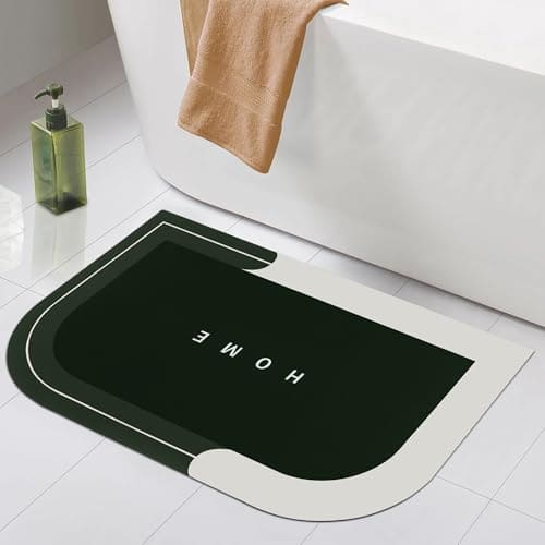 Rubber Bath Mat 4 MM, Anti-Skid Water Soaking Bathroom Rug D...