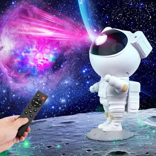 🛒 Storio Plastic Baby Toys Astronaut Galaxy Projector with Remote Control - 360° Adjustable Timer Kids Astronaut Nebula Night Light Lamp for Baby Adults Bedroom,Gaming Room,Home and Party,LED,White