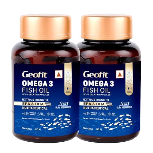 Geofit Omega 3 Fish Oil Capsules 30 Capsules (Pack of 2) | H...