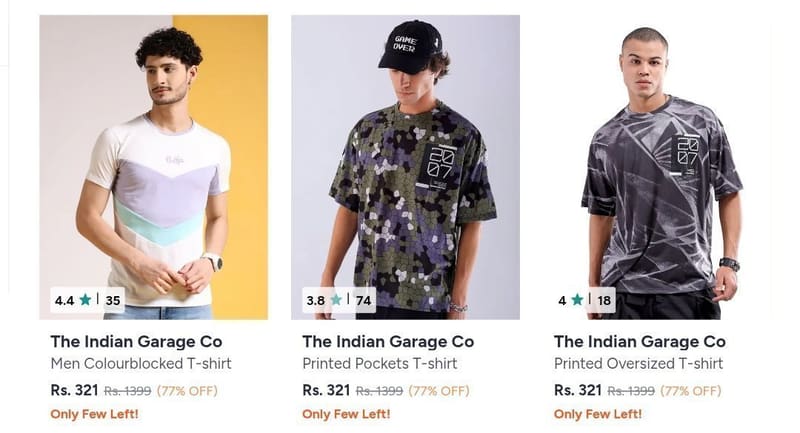 Myntra : Upto 80% Off On The Indian Garage Clothing.