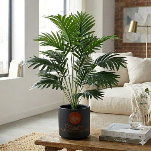 🛒 SAUDEEP INDIA Artificial Areca Palm Plant 71 cm | 12 Leaves Realistic Tropical Indoor Fake Plant Without Pot for Home Decor Living Room Office Table Decoration UV Resist Faux Greenery (Without Pot)