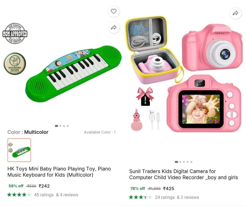 🔥Kids Digital Camera & Piano @ ₹242