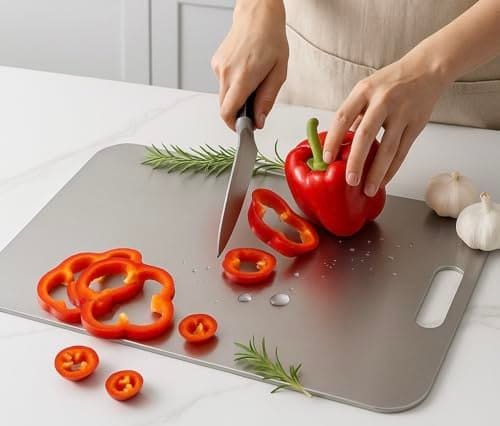 Food Grade Premium Stainless Steel Chopping Board  Large Hea...