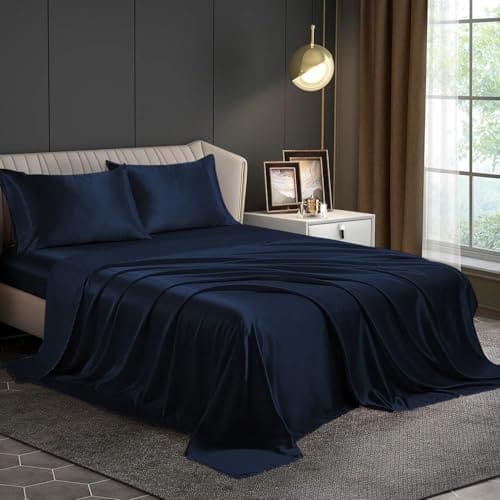 🛒 Homestan Flat Satin Bedsheet King Size 108x100 inch with 2 Pillow Covers