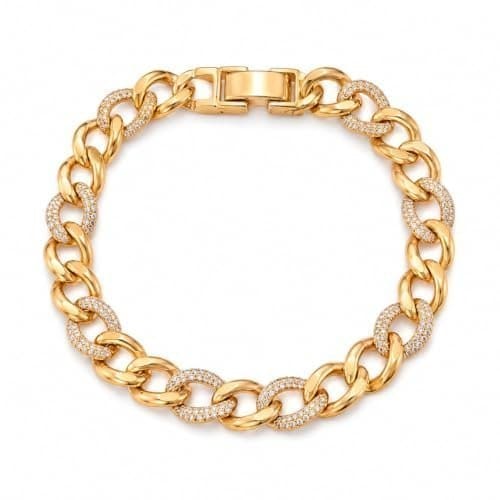 🛒 ORNIX 18 Carat Gold Chain Bracelet for Men & Boys | Gold Plated Chain Bracelet | Adjustable Openable | Anti Tarnish Fashion Bracelet | Birthday Gift for Men