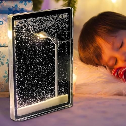 🛒 GharMart DIY Snowfall Lamp with Street Light Snow lamp– Handmade Snow Scenery Night Light for Christmas Decor, Birthday Gifts, and Family Fun
