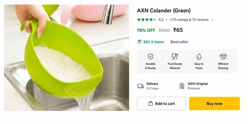 🔥 Grab: Colander @ ₹65