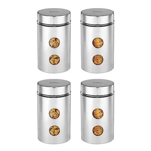 Amazon Brand - Solimo Drip Window Steel Jacketed Glass Jar |...